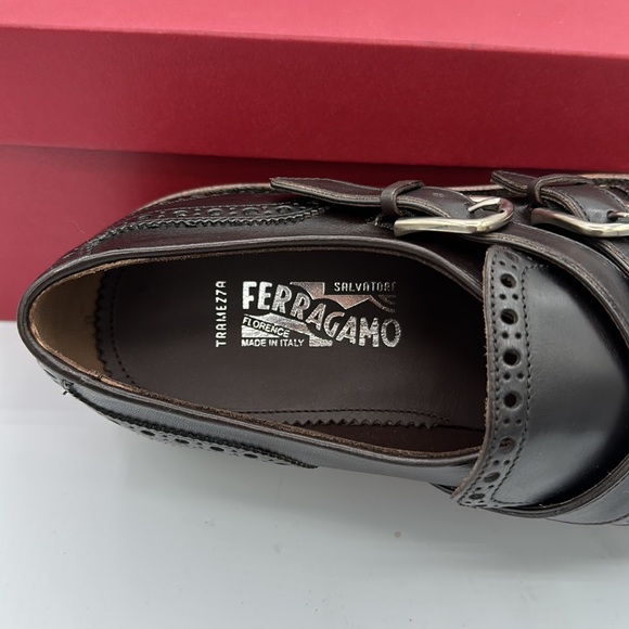 Salvatore Ferragamo Tramezza Samson Cap Toe Oxford Black Leather Dress Shoes 6.5 - Picture 8 of 11